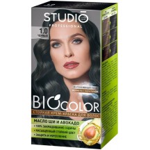 Kreminiai plaukų dažai " Studio BIOcolor", 1.0 juodas 50/50/15 ml